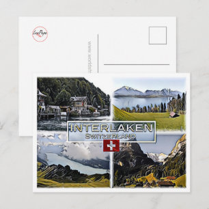Interlaken - Zwitserland - Mozaïek - Briefkaart