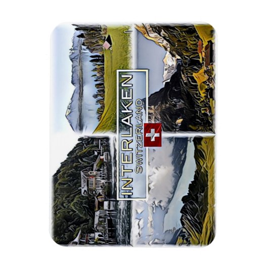 Interlaken - Zwitserland - Mozaïek - Magneet (Verticaal)