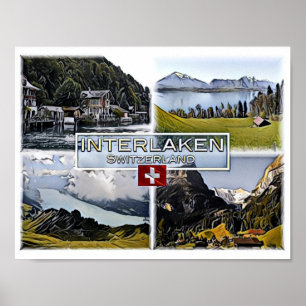Interlaken - Zwitserland - Mozaïek - Poster