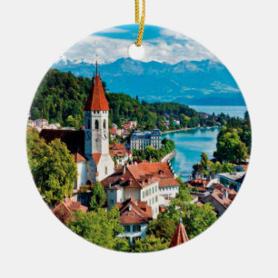 Interlaken Zwitserland Panorama Keramisch Ornament