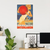 Interlaken Zwitserland Reisposter Strand Kunst Man Poster (Thuiskantoor)