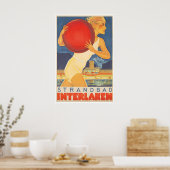 Interlaken Zwitserland Reisposter Strand Kunst Man Poster (Keuken)