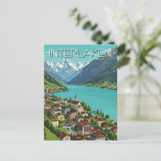 Interlaken Zwitserland Reizen Briefkaart (Staand voorkant)