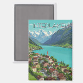Interlaken Zwitserland Reizen Magneet (Voorkant / Achterkant)