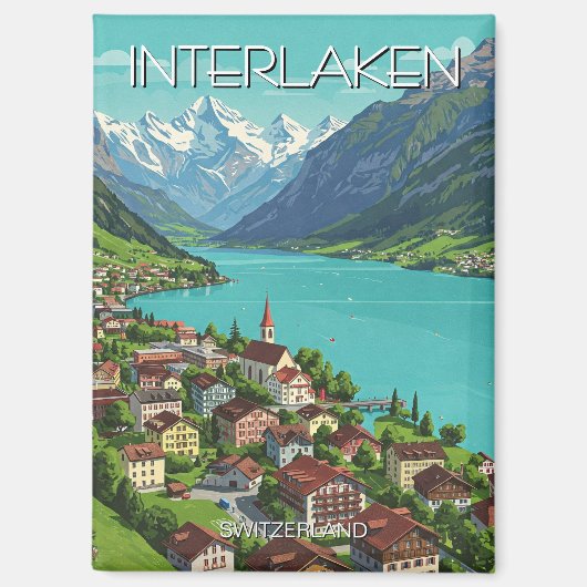 Interlaken Zwitserland Reizen Magneet (Voorkant)