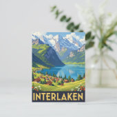 Interlaken Zwitserland Reizen Vintage Briefkaart (Staand voorkant)