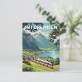 Interlaken Zwitserland Reizen Vintage Briefkaart (Staand voorkant)