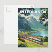 Interlaken Zwitserland Reizen Vintage Briefkaart (Voorkant / Achterkant)