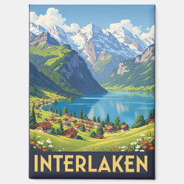 Interlaken Zwitserland Reizen Vintage Magneet
