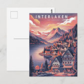 Interlaken Zwitserland Rode Seizoen Briefkaart (Voorkant / Achterkant)