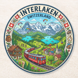 Interlaken Zwitserland Ronde Kartonnen Onderzetter