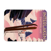 Interlaken Zwitserland Ski-reisposter. Magneet (Horizontaal)