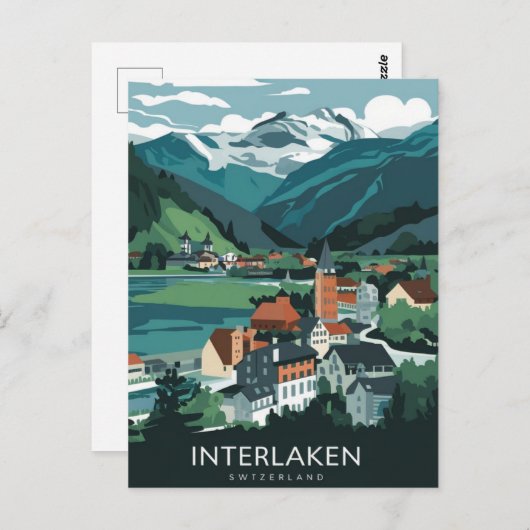 Interlaken Zwitserland Stylist Briefkaart (Voorkant / Achterkant)