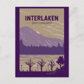 Interlaken Zwitserland Travel Art Vintage Briefkaart (Voorkant)