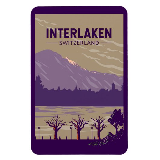 Interlaken Zwitserland Travel Art Vintage Magneet (Verticaal)