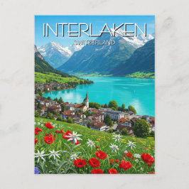 Interlaken Zwitserland Travel Springtime Briefkaart