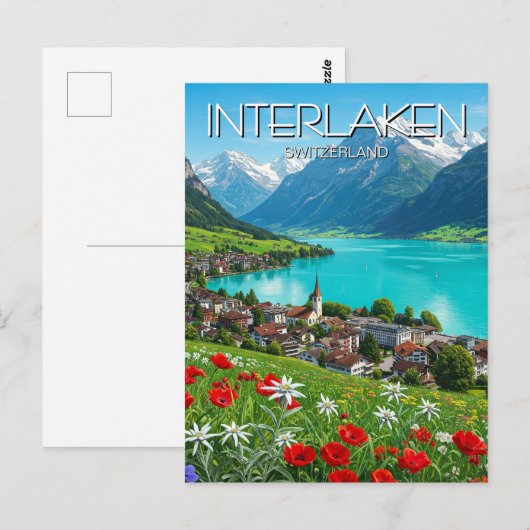 Interlaken Zwitserland Travel Springtime Briefkaart (Voorkant / Achterkant)