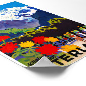 Interlaken Zwitserland Vintage Poster hersteld (Hoek)