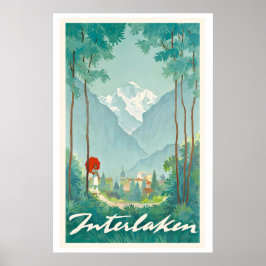 Interlaken Zwitserland Vintage Reisposter Poster