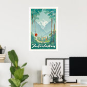 Interlaken Zwitserland Vintage Reisposter Poster (Thuiskantoor)