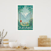 Interlaken Zwitserland Vintage Reisposter Poster (Keuken)