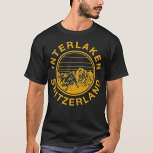 Interlaken Zwitserland Zwitserse retro ski-Vintage T-shirt