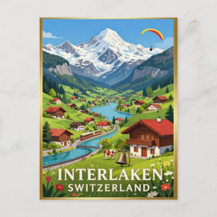 Interlaken Zwitserse Alpen Alpenvallei Briefkaart