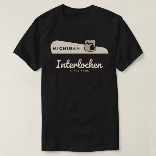 Interlochen State Park Michigan Welkomstbord T-shirt (Design voorkant)