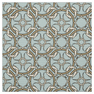 Interlocked Celtic Pattern Black en Cream Stof