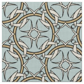 Interlocked Celtic Pattern Black en Cream Stof (Close Up)