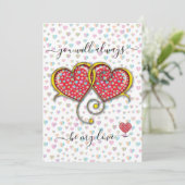 Interlocked Hearts Custom Elegant Valentijn Day Kaart (Staand voorkant)