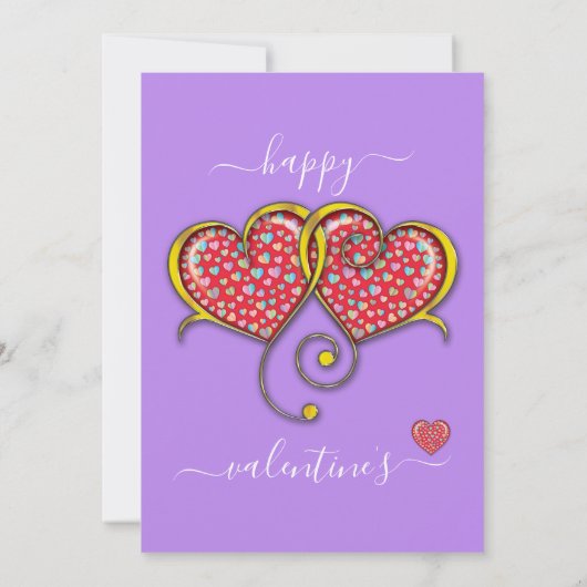 Interlocked Hearts Custom Elegant Valentijn Day Kaart (Achterkant)