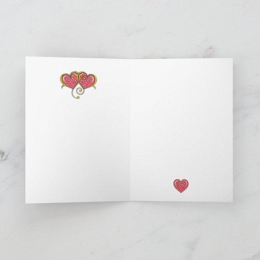 Interlocked Hearts Custom Elegant Valentijn Day Kaart (Binnen)