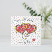 Interlocked Hearts Custom Elegant Valentijn Day Kaart (Staand voorkant)