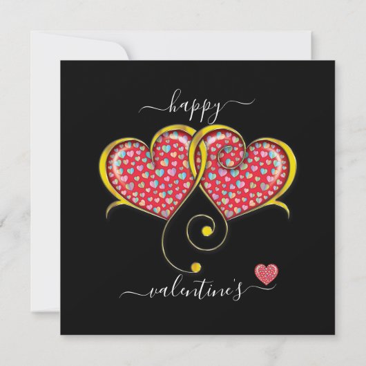 Interlocked Hearts Custom Elegant Valentijn Day Kaart (Achterkant)