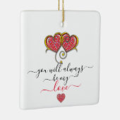 Interlocked Hearts Custom Elegant Valentijn Day Keramisch Ornament (Rechts)