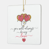 Interlocked Hearts Custom Elegant Valentijn Day Keramisch Ornament (Links)