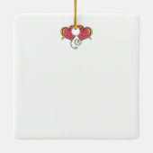 Interlocked Hearts Custom Elegant Valentijn Day Keramisch Ornament (Achterkant)