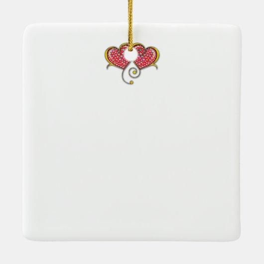 Interlocked Hearts Custom Elegant Valentijn Day Keramisch Ornament (Achterkant)