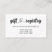 Interlocked Hearts Gift Registry Wedding Informatiekaartje (Voorkant)