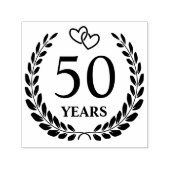 Interlocked Hearts Krans 50e bruiloft Jubileum Zelfinktende Stempel (Design)