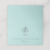 Interlocked Rings Robin's Egg Blue Monogrammed Plaatskaartje (Buitenkant ongevouwen)