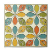 Interlocking Floral Mid-Century Modern #8 ID1224 Tegeltje (Voorkant)