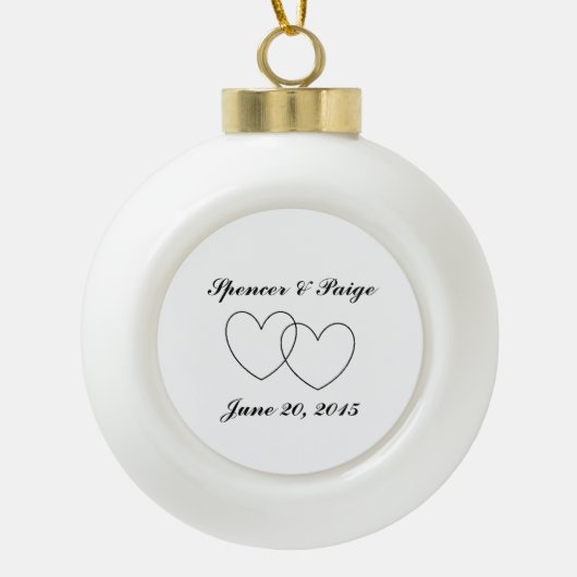 "Interlocking Hearts" Ball Ornament (Voorkant)