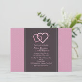 Interlocking Hearts Lesbian Wedding Uitnodiging (Staand voorkant)