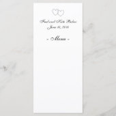 "Interlocking Hearts" Menu Kaarten (Voorkant)