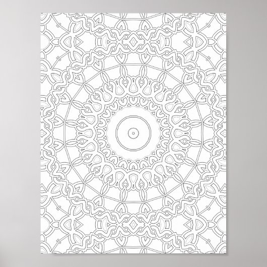 Interlocking Loopwork Coloring Page Pattern Art Poster (Voorkant)