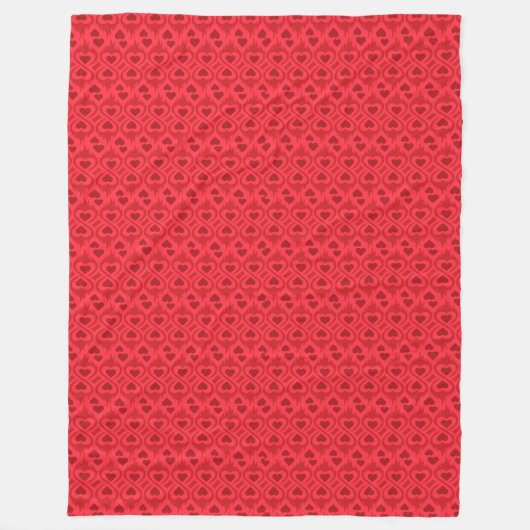 Interlocking Red Hearts Optical Pattern Fleece Deken (Voorkant)