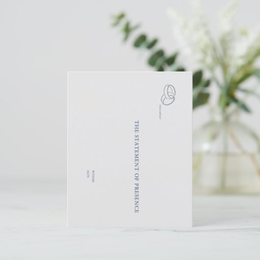 Interlocking Rings- Minimalist Wedding Notecards  (Staand voorkant)