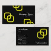 Interlocking Squares 3d - Geel op zwart Visitekaartje (Voorkant / Achterkant)